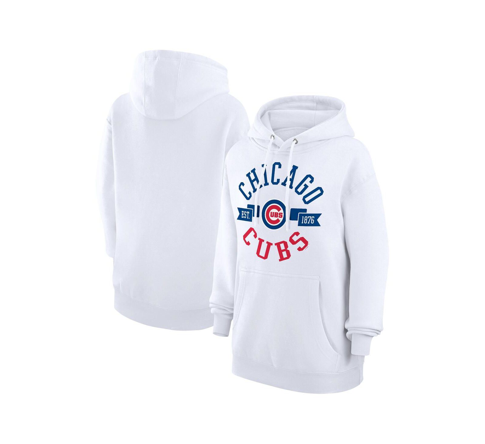 G-III 4Her by Carl Banks Women's White Chicago Cubs City Graphic Pullover Hoodie