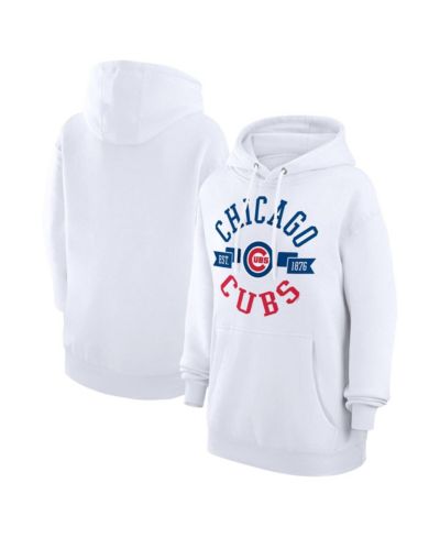 G-III 4Her by Carl Banks Women's White Chicago Cubs City Graphic Pullover Hoodie