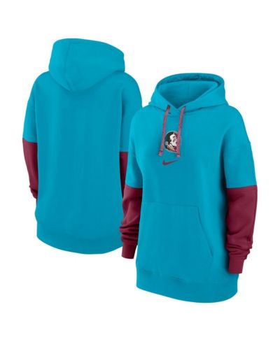 Женская безразмерная толстовка Nike Turquoise Florida State Seminoles Oversized Essential Fleece Hoodie
