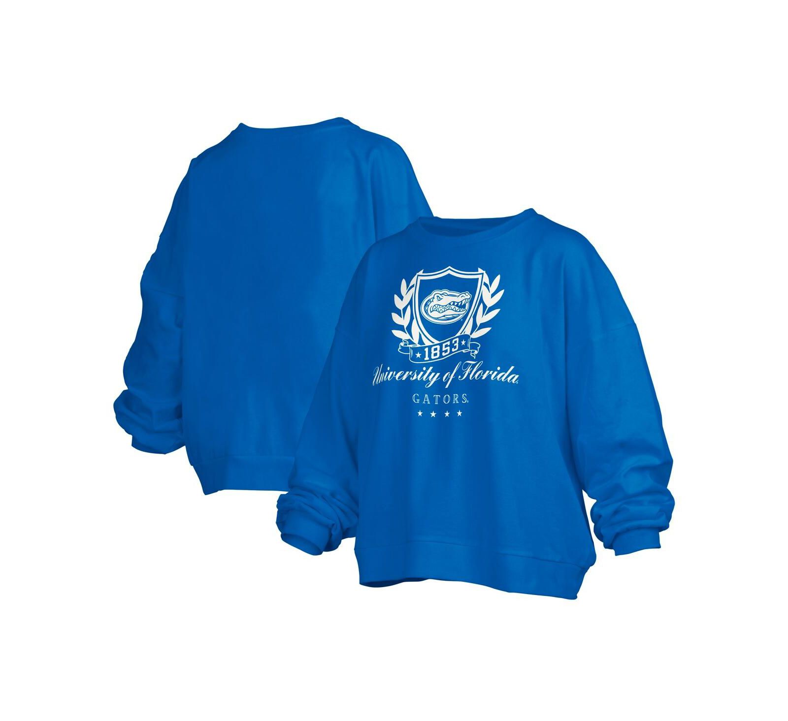 Pressbox Women's Royal Florida Gators Big Aug Script Janice Oversized Pullover Sweatshirt