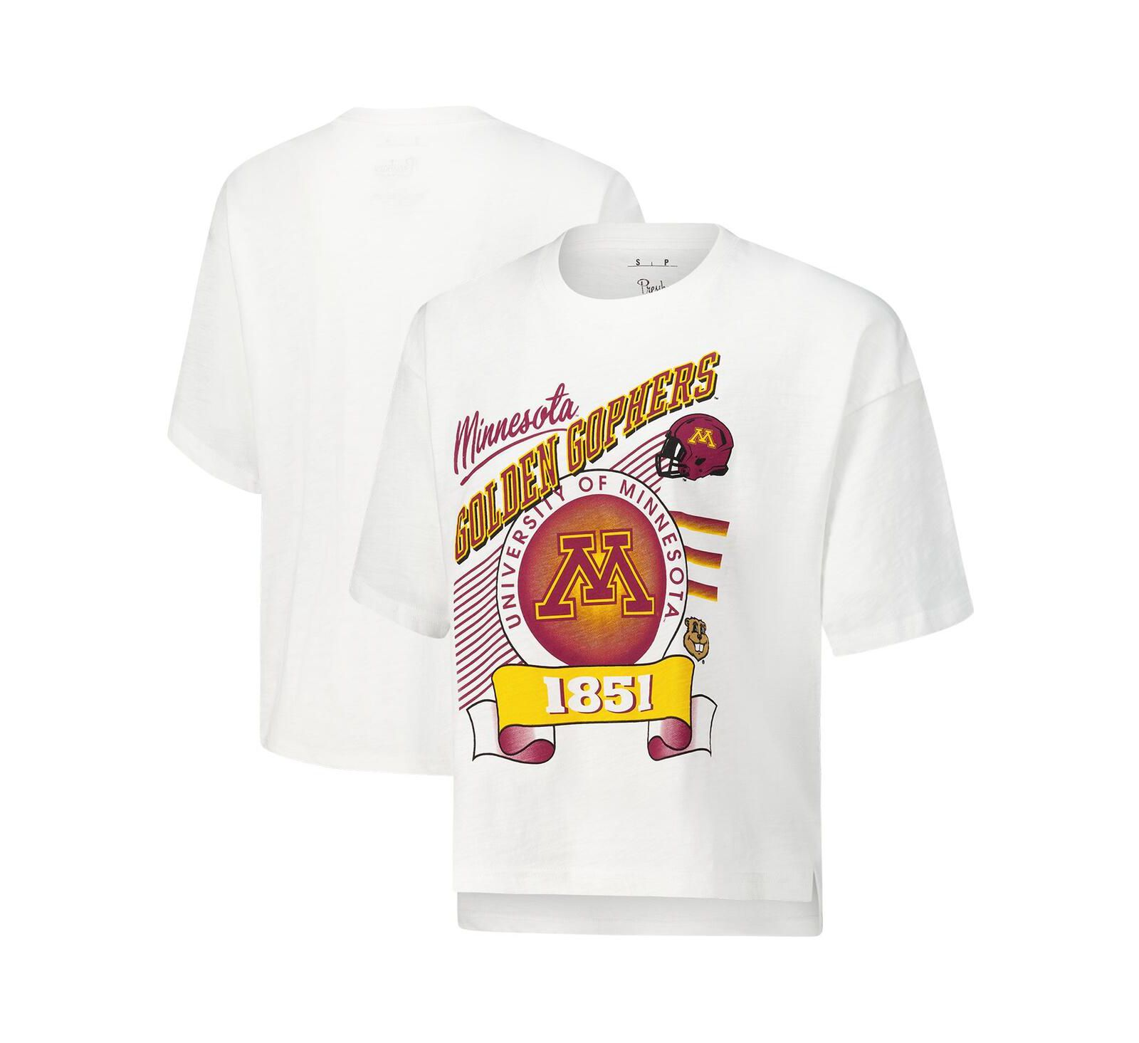 Pressbox Women's White Minnesota Golden Gophers Rock Roll Slub T-Shirt