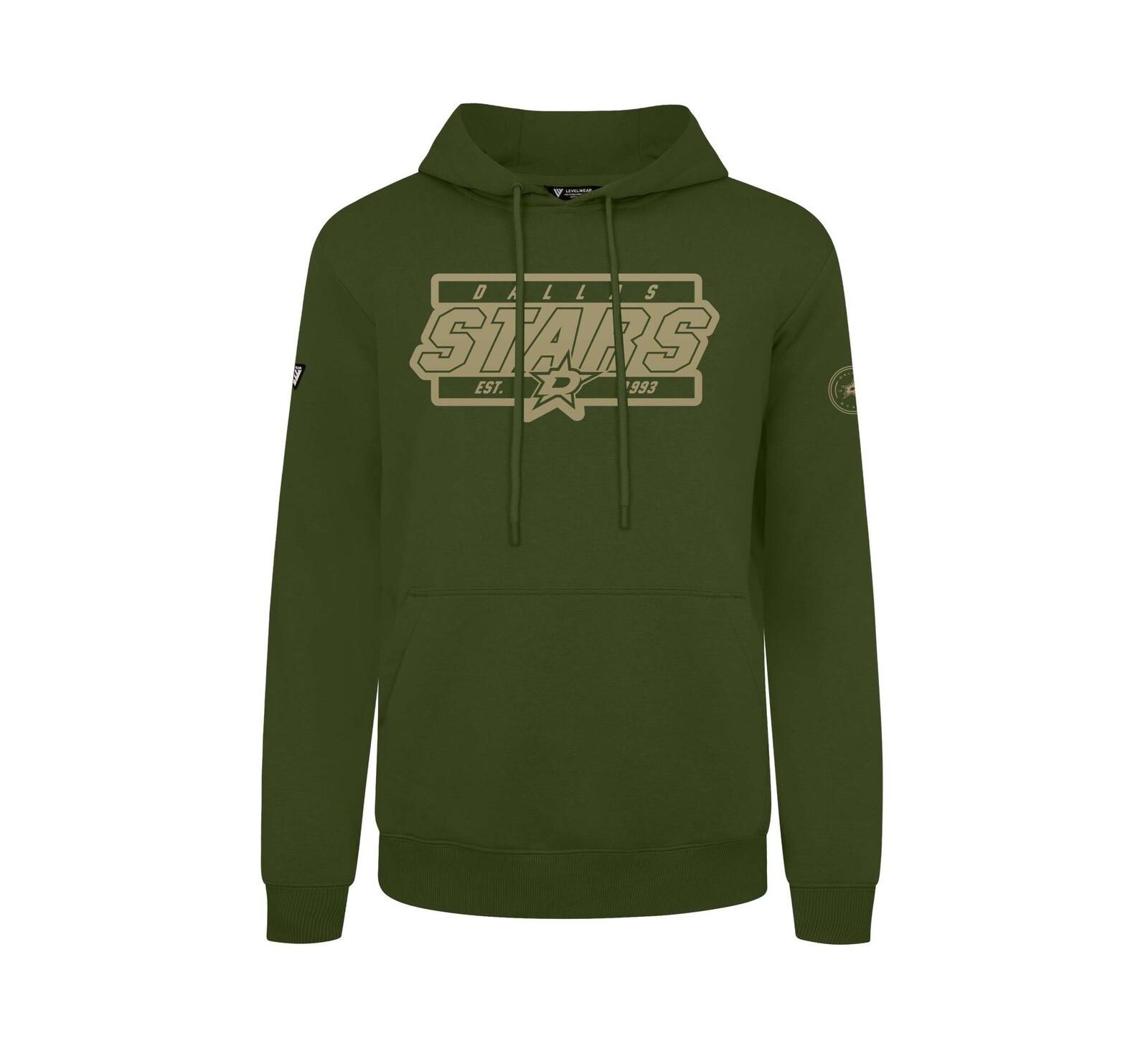 Мужской LevelWear Olive Dallas Stars Podium Pullover Hoodie