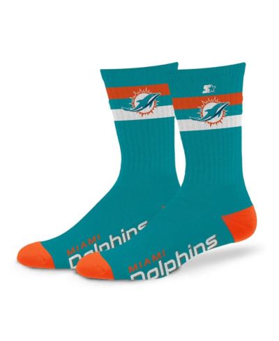 Starter Мужские и Женские носки Starter Miami Dolphins Team Color Two-Stripe Crew