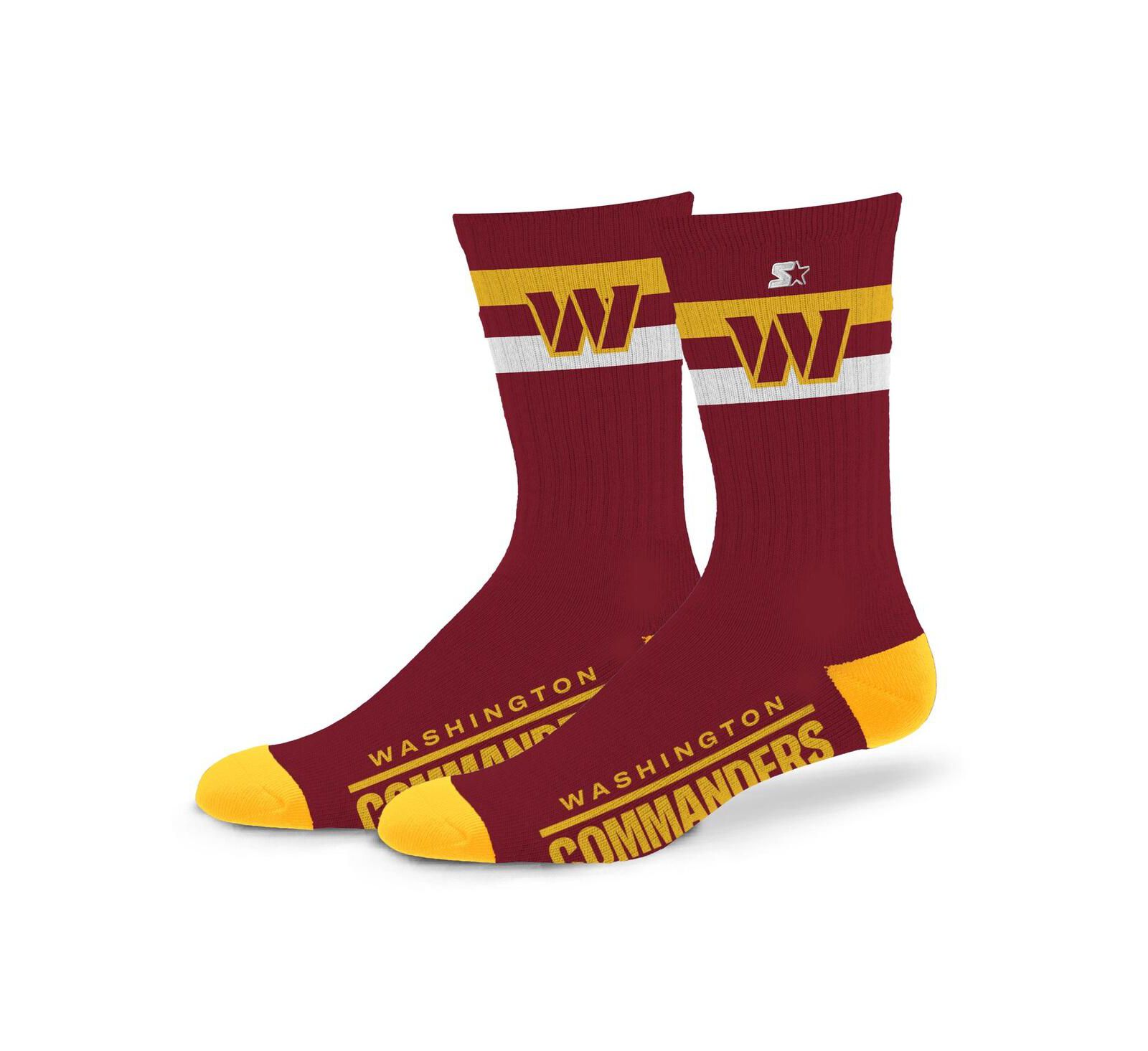 Starter Men's and Women's Washington Commanders Team Color Two-Stripe Crew Socks