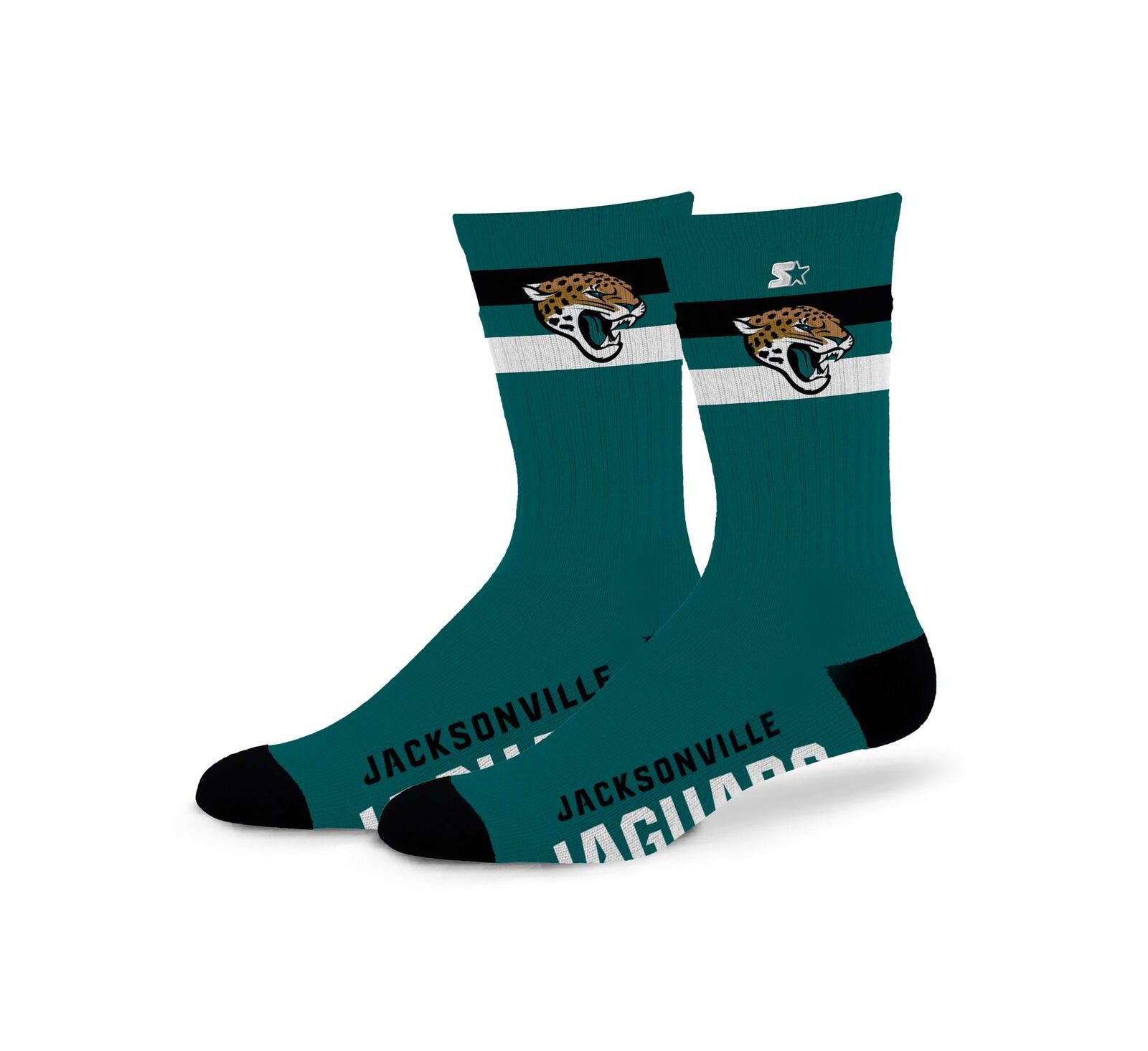 Starter Men's and Women's Jacksonville Jaguars Team Color Two-Stripe Crew Socks