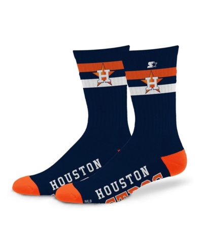 Мужские и женские носки Starter Houston Astros Team Color Two-Stripe Crew Socks