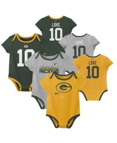 Nike детский набор боди Jordan Love Green Bay Packers (3 шт.), для мальчиков и девочек