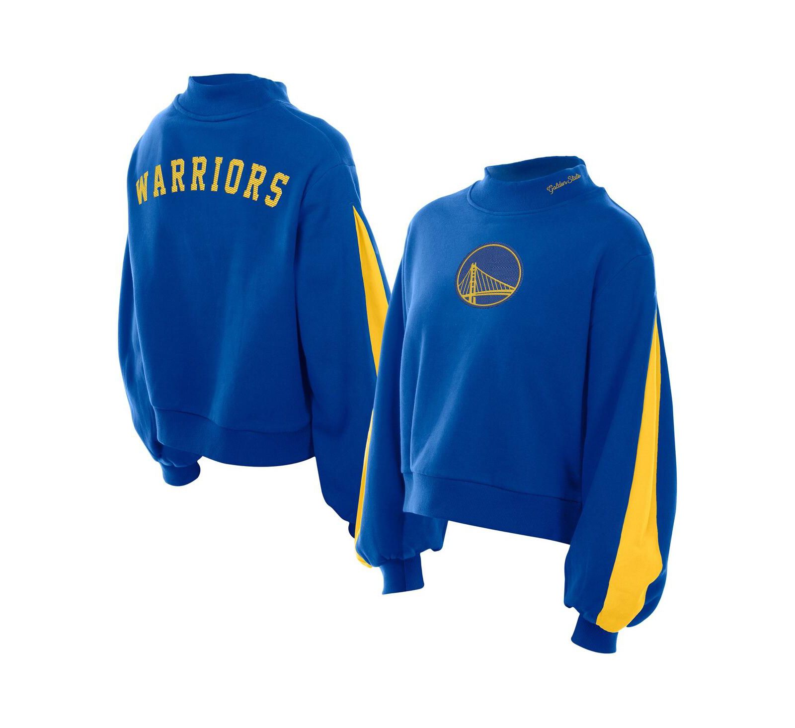 New Era Женский спортивный свитшот Golden State Warriors с пышными рукавами