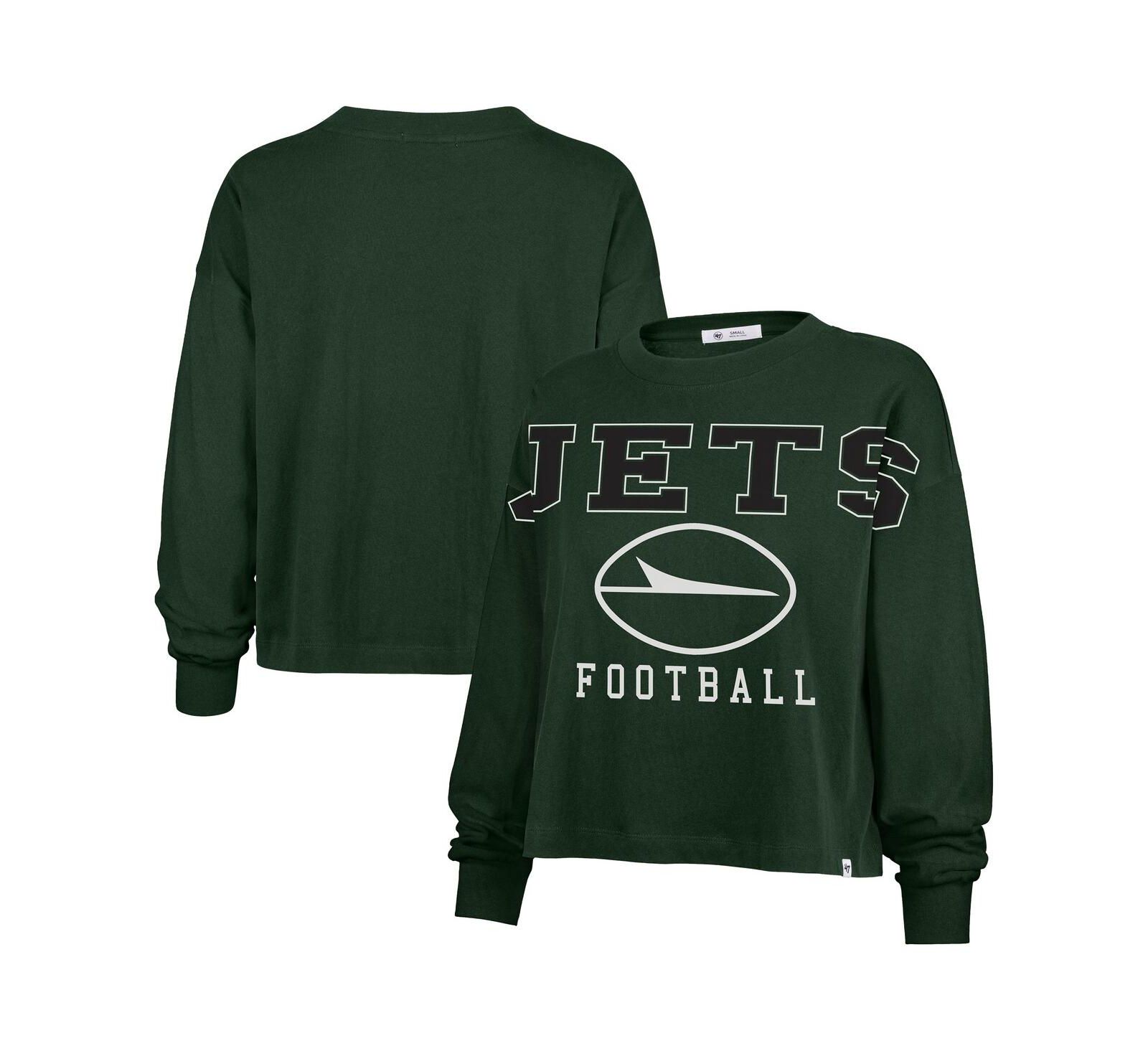 Женская футболка '47 Brand New York Jets Outreach City Oversized с длинным рукавом, зеленая