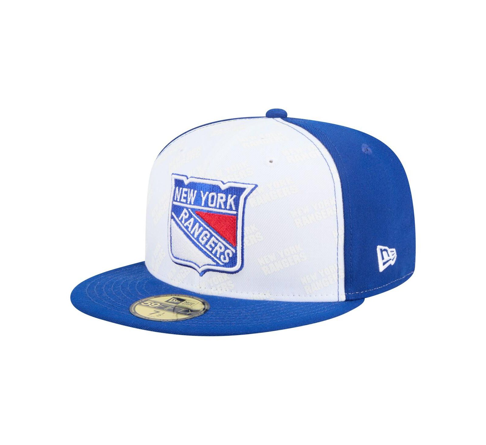 New Era Men's White/Blue New York Rangers Repeat Two-Tone 59FIFTY Fitted Hat