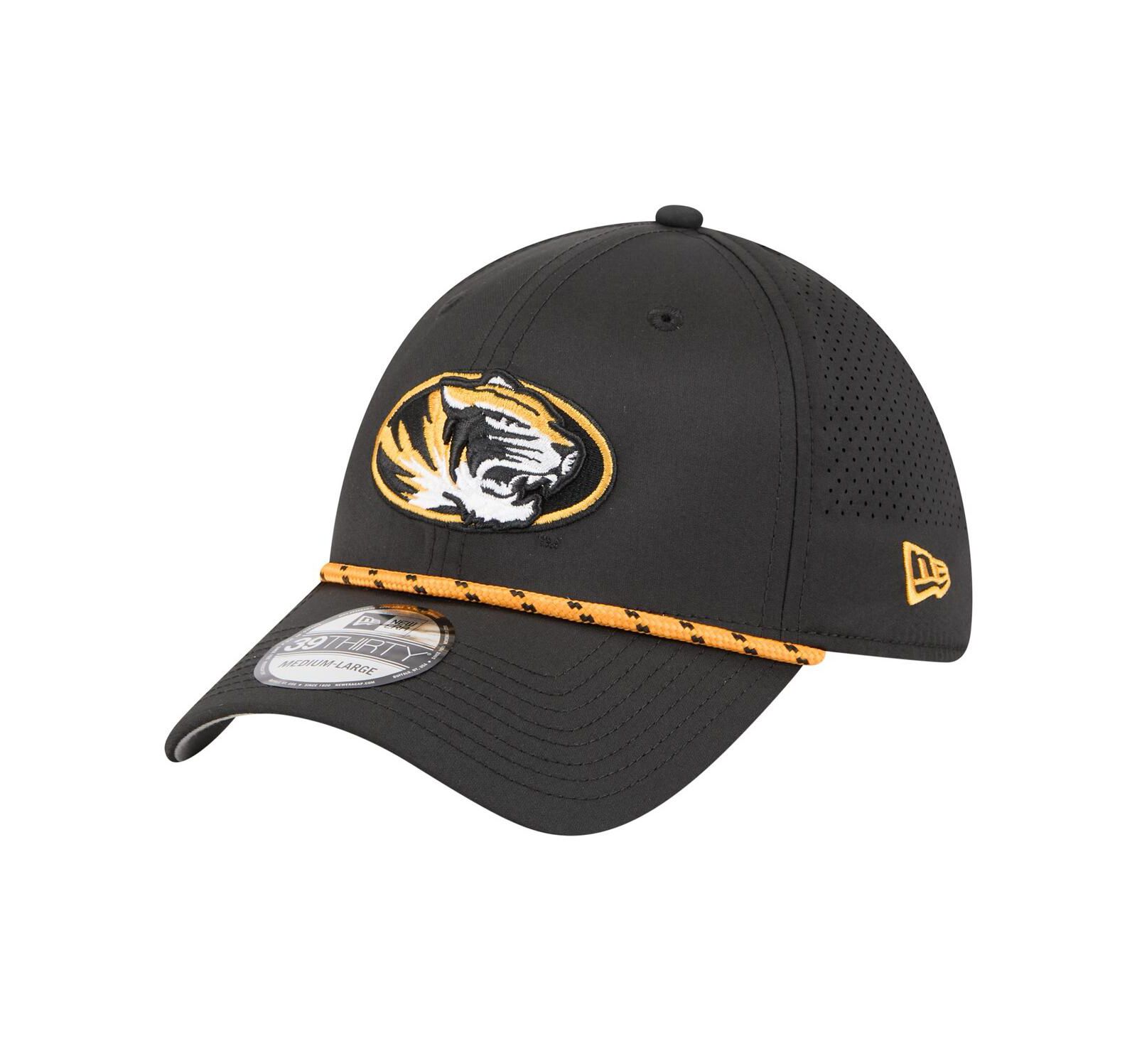 Кепка New Era Men's Black Missouri Tigers Rope 39THIRTY Flex
