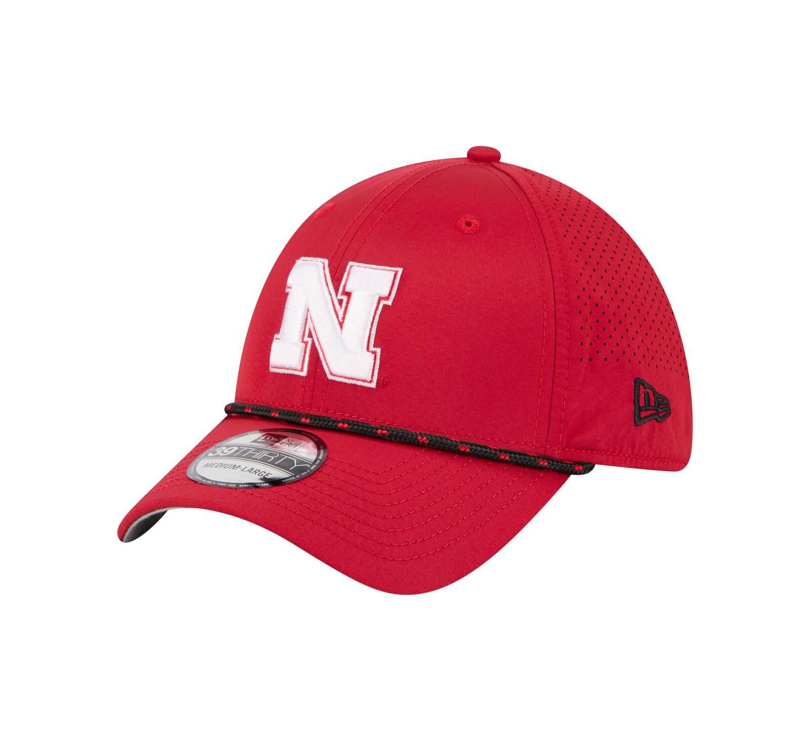 Мужская кепка New Era Nebraska Huskers Rope 39THIRTY Flex, алая