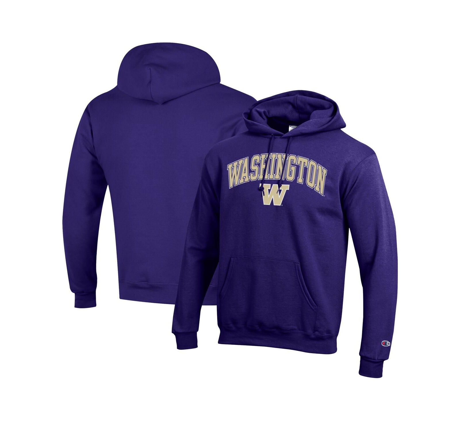Champion Мужское худи с флисом и логотипом Washington Huskies, фиолетовое