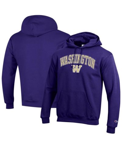 Champion Men's Purple Washington Huskies Arched Logo Fleece Pullover Hoodie