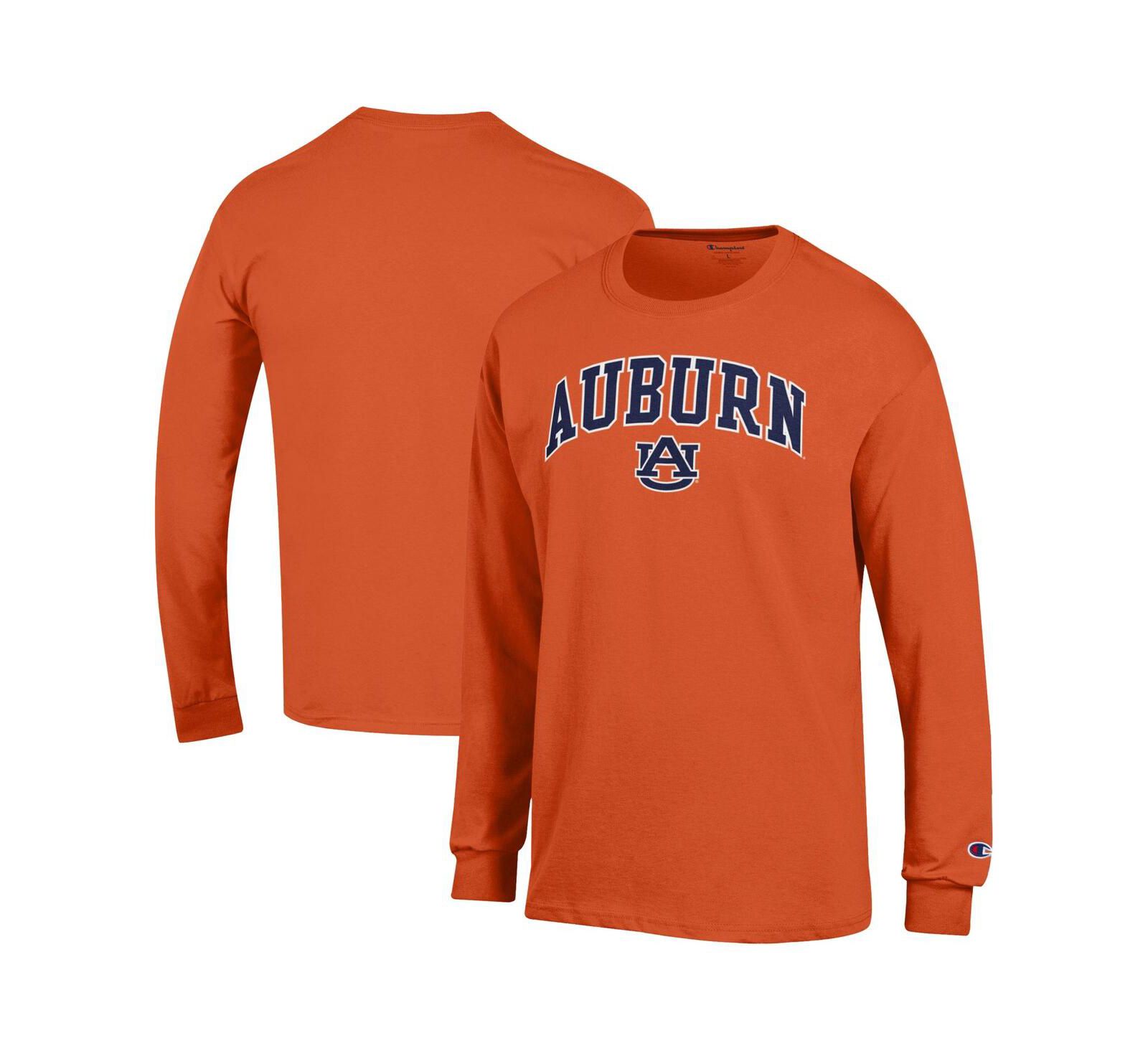 Мужская футболка Champion Orange Auburn Tigers Arch Over Logo с длинным рукавом