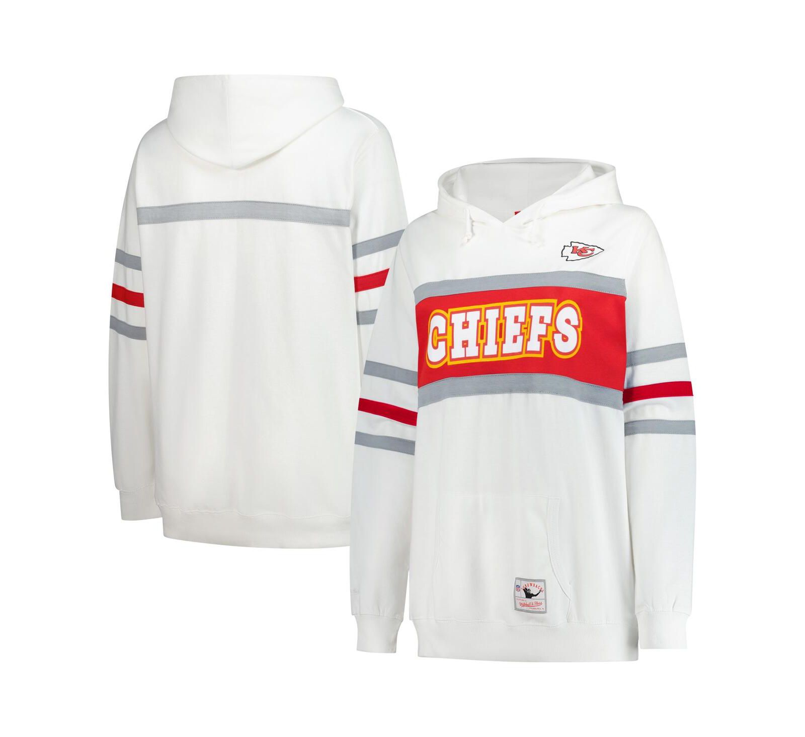 Женское Plus Size худи Mitchell & Ness White Kansas City Chiefs Head Coach Throwback