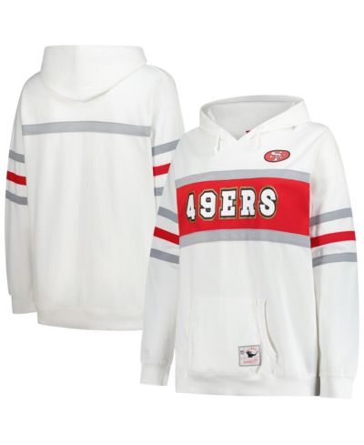 Женская толстовка Mitchell & Ness White San Francisco 49ers Plus Size Head Coach Throwback Pullover Hoodie