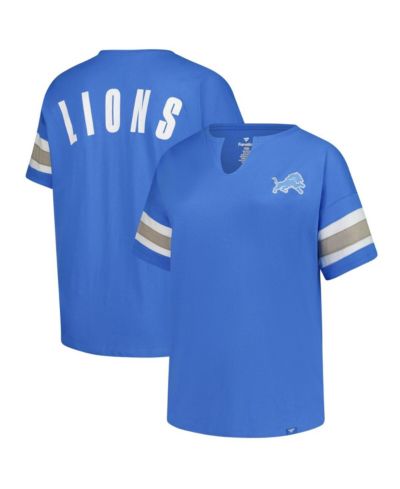 Fanatics Women's Blue Detroit Lions Plus Size Redzone Notch Neck T-Shirt