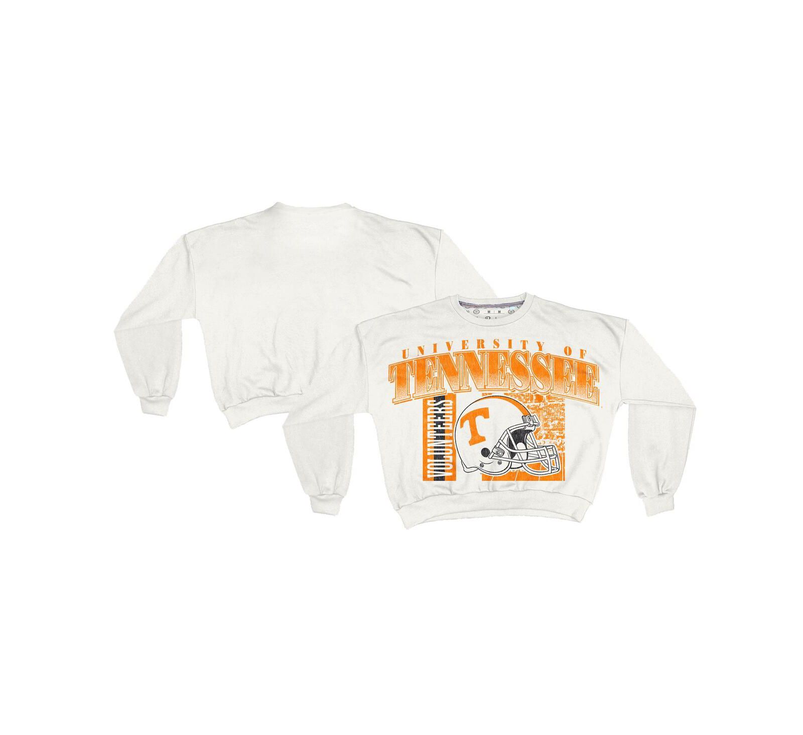 Свитшот Pressbox Women's White Tennessee Volunteers Oversized Janice Retro