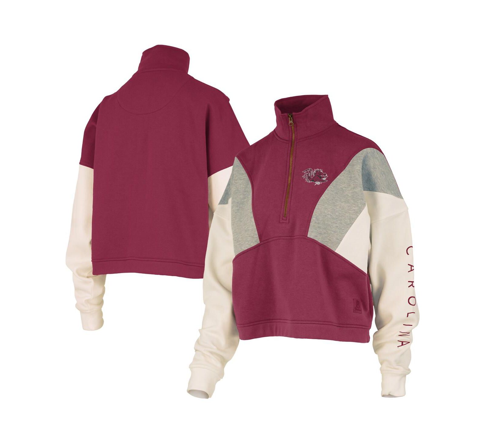Женская свитшот Pressbox South Carolina Gamecocks Ferrara Color Block Quarter-Zip