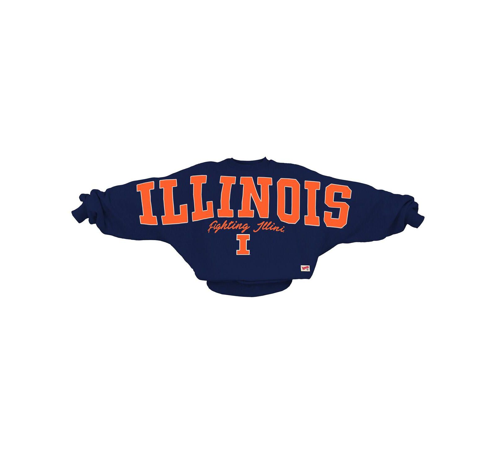 Женская объемная толстовка Pressbox Navy Illinois Fighting Illini Flannigan Dolman