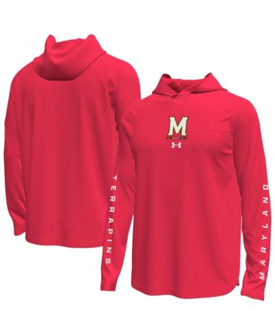 Мужская футболка Under Armour Red Maryland Terrapins Tech Stretch Long-Sleeve Hooded