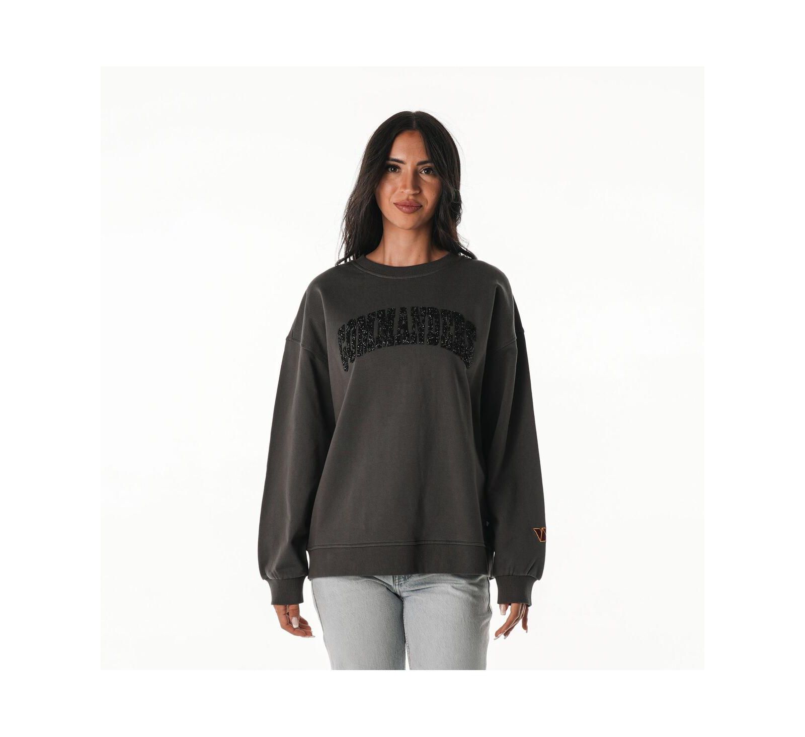 Женское оверсайз свитшот The Wild Collective Charcoal Washington Commanders Rock Crystal Crewneck