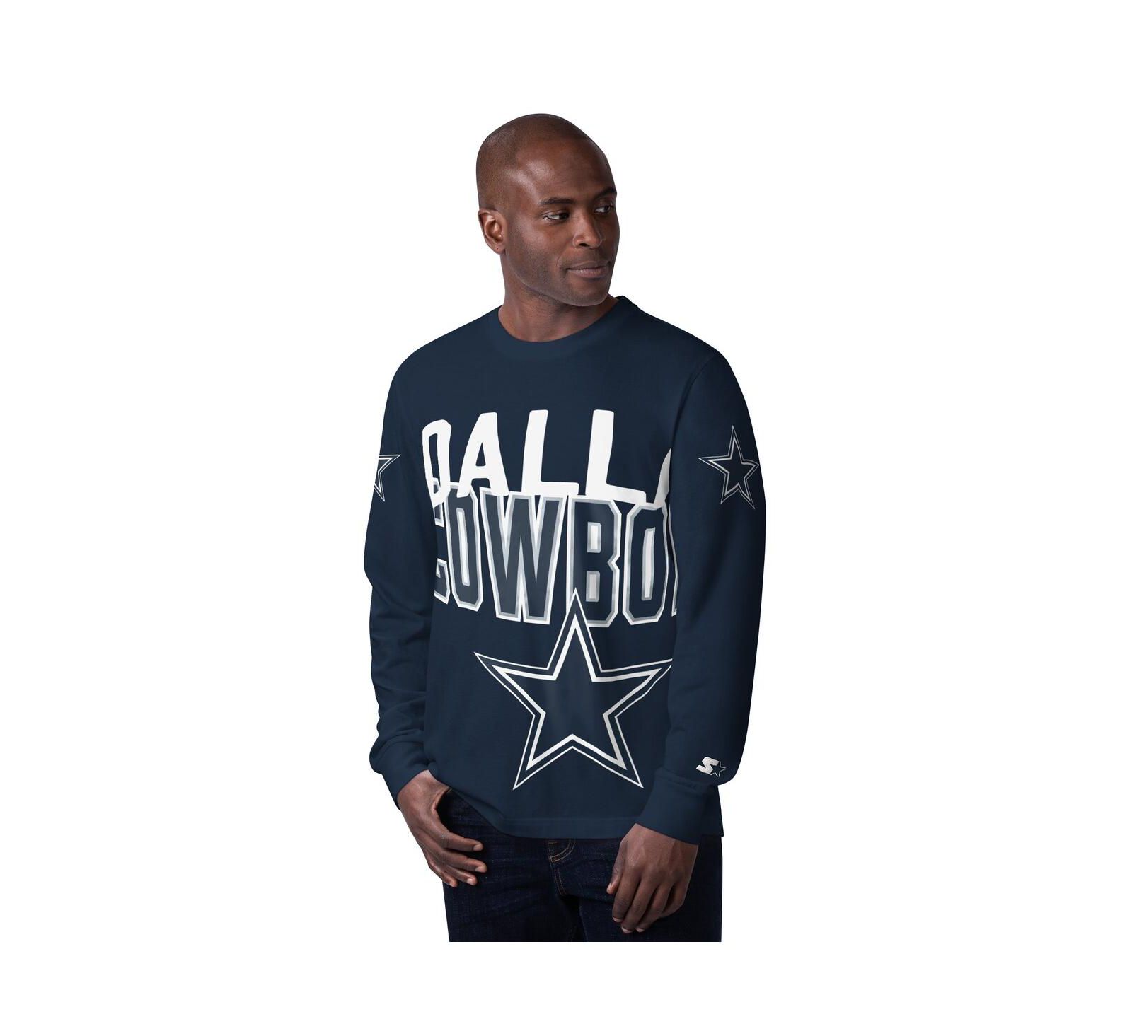 Мужская футболка Starter Navy Dallas Cowboys Clutch Hit Long Sleeve
