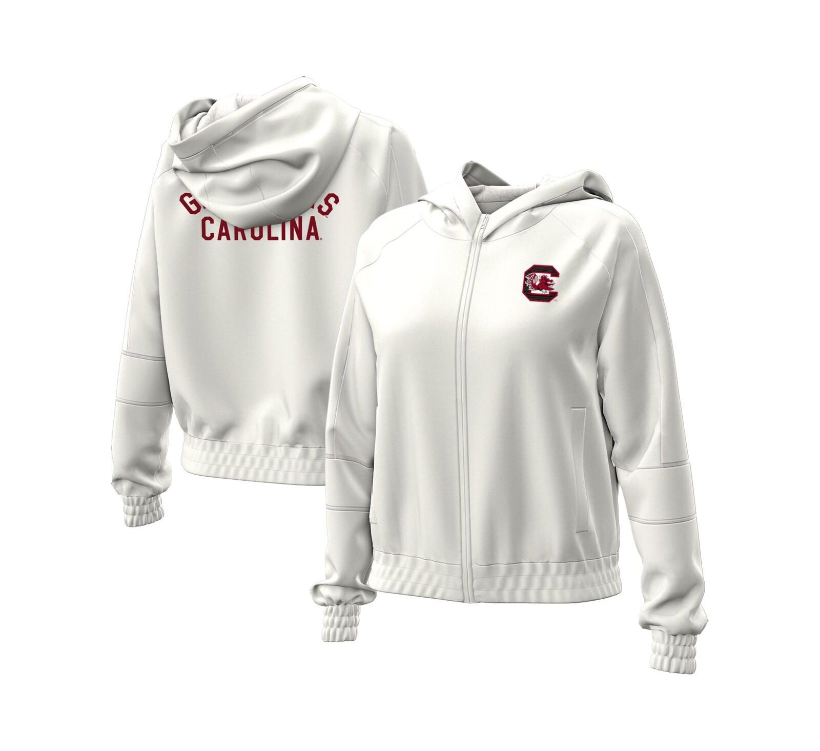 Under Armour Women's Natural South Carolina Gamecocks Gameday Rival Fleece Full-Zip Cropped Hoodie