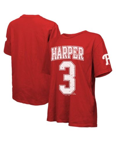 Majestic Women's Bryce Harper Red Philadelphia Phillies Oversized Name & Number T-Shirt