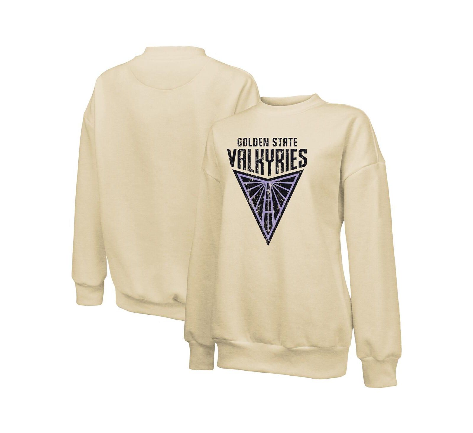 Женское свитшот Majestic Cream Golden State Valkyries Primary Logo Drop Shoulder Tri-Blend Pullover