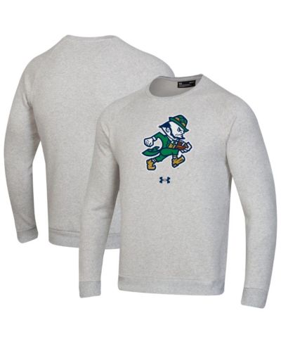 Свитшот Under Armour Men's Gray Notre Dame Fighting Irish Raglan Fleece Crew Neck