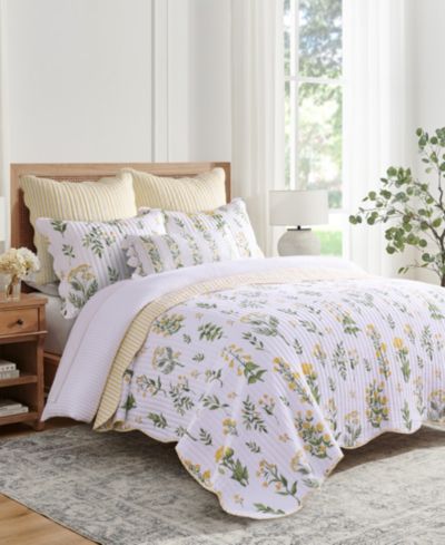 Комплект стеганого одеяла Levtex Home Daffodil Reversible, King/California King