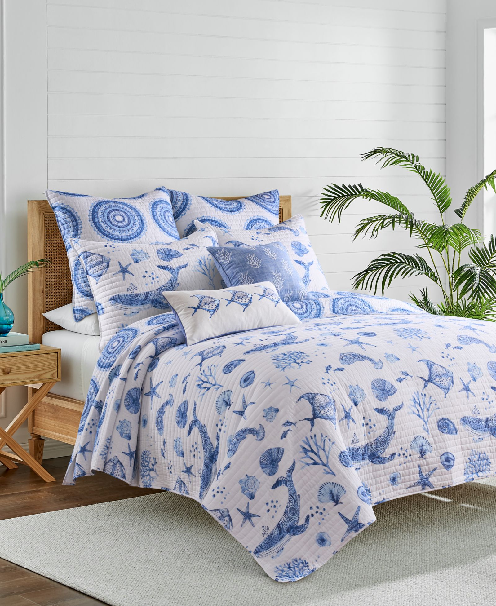 Реверсивный комплект покрывала Levtex Home Batik Ocean, Twin/Twin XL