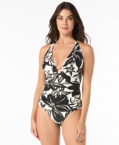 Carmen Marc Valvo Women's Shirred Halter Tankini Top
