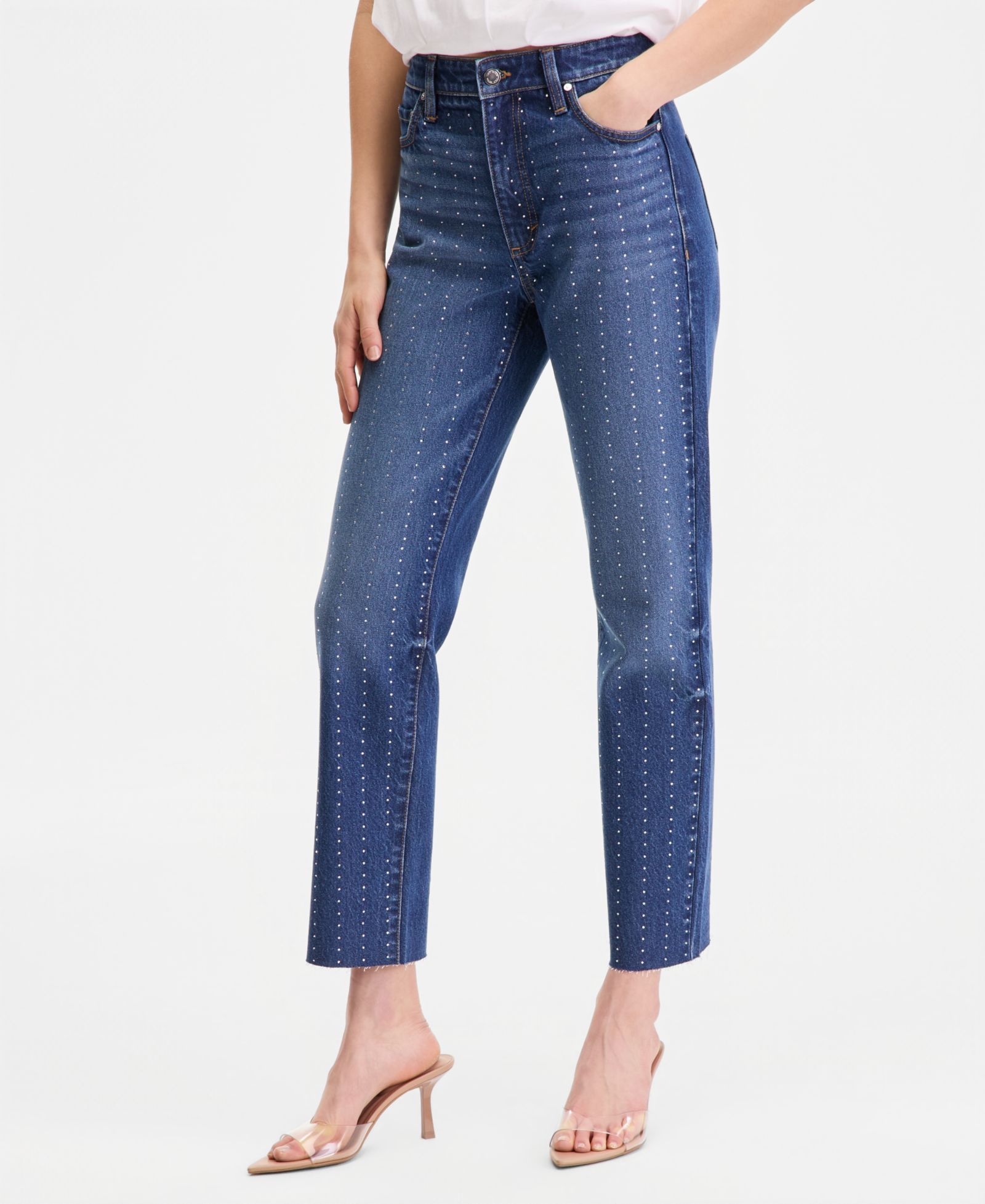Женские джинсы I.N.C. International Concepts Crystal-Embellished Straight-Leg