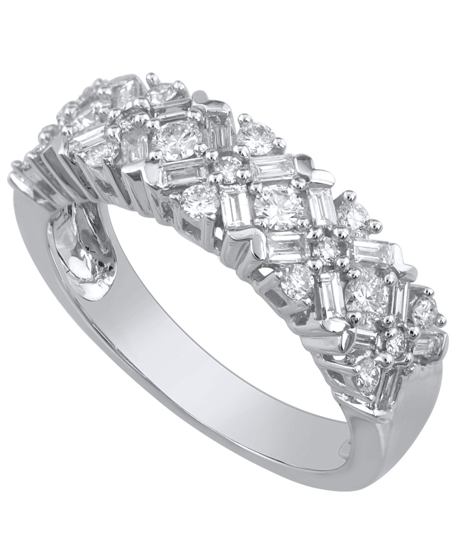 Кольцо с бриллиантом (3/4 ct. t.w.) в 14k белом золоте
