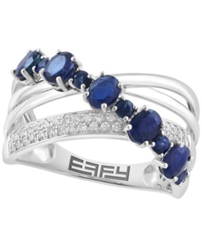 Кольцо EFFY Collection Sapphire and Diamond 14k White Gold