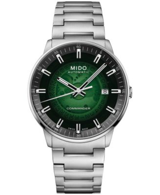Mido Men's Automatic Swiss Commander Gradient Silver-Tone Stainless Steel Watch 40mm