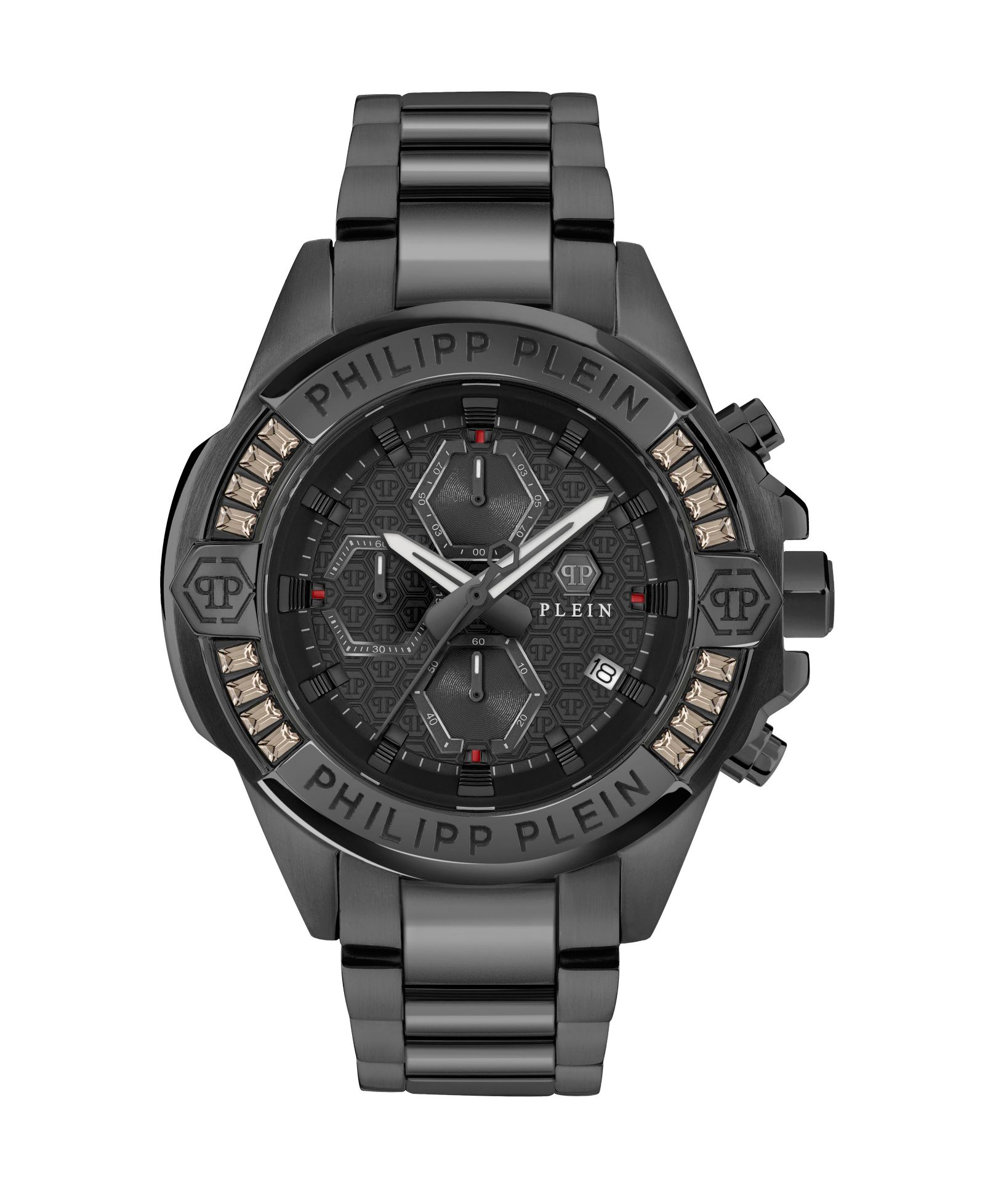 Philipp Plein Men's Black Stainless Steel Watch, 44mm