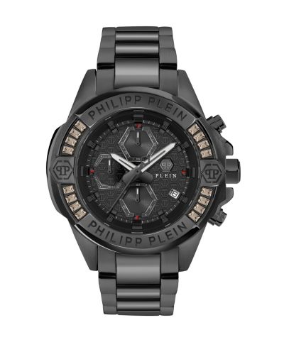Philipp Plein Men's Black Stainless Steel Watch, 44mm