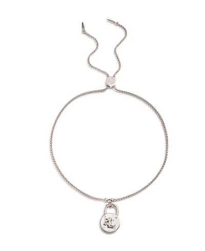 Lauren Ralph Lauren Silver-Tone Logo Padlock Slider Bracelet