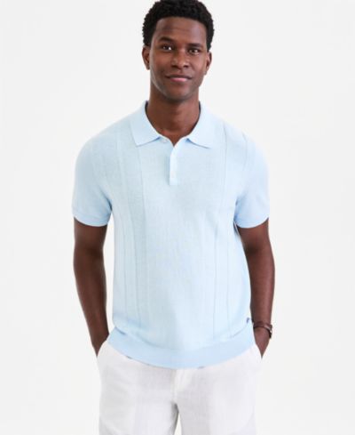 Club Room Men's Short-Sleeve Linen and Cotton Engineer Sweater, Macy's Exclusive
