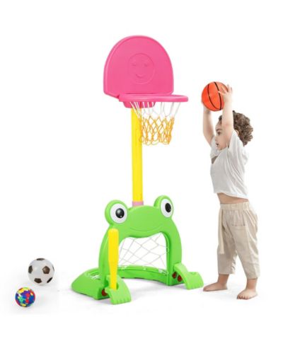 3-in-1 Kids Basketball Hoop Set Adjustable Sports Activity Center