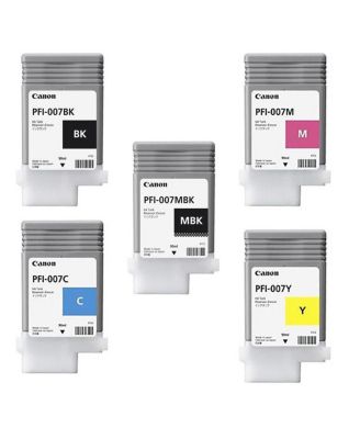 Canon комплект чернильных баков 90 мл для принтера imagePROGRAF iPF670E, включает PFI007BK черные, PFI007C голубые, PFI007M пурпурные, PFI007MBK матовые черные
