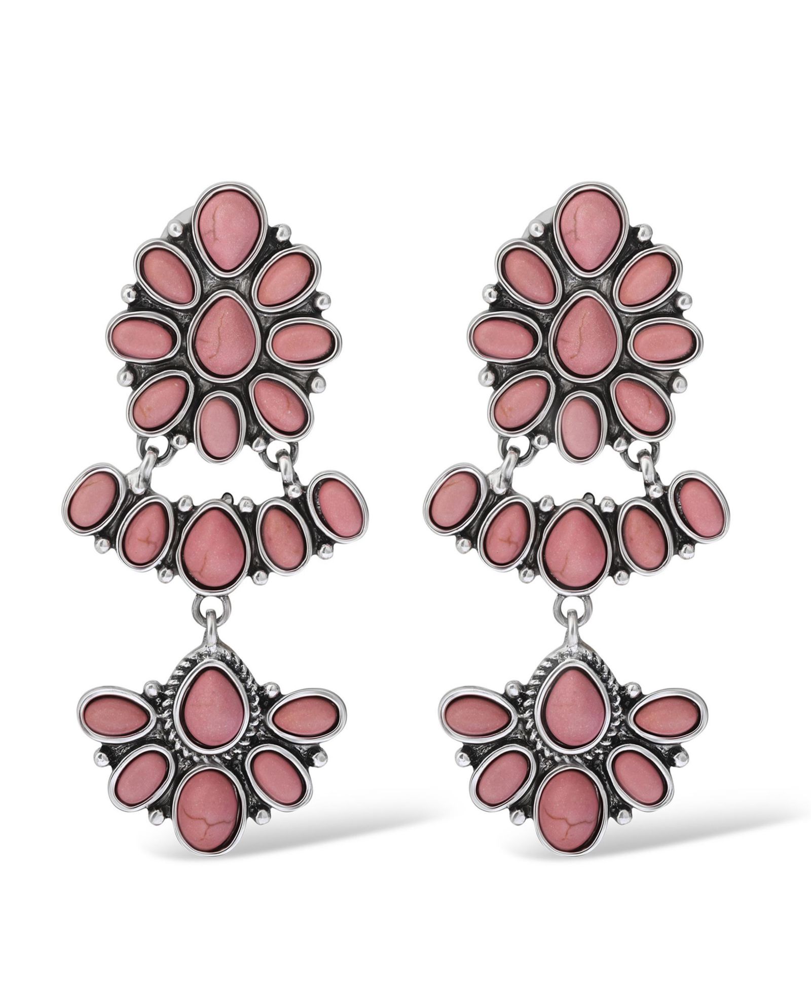 Jessica Simpson Серьги-подвески Stone Statement Floral Shape