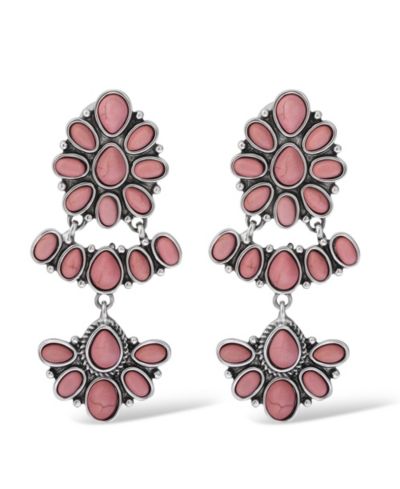 Jessica Simpson Серьги-подвески Stone Statement Floral Shape