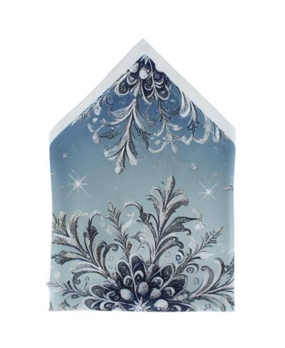 TRAFALGAR Мужской нагрудный платок Clarence The Classy Snowflake, шелк, 12x12
