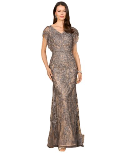 Женское платье Lara Cap Sleeve Mermaid V-neck Gown