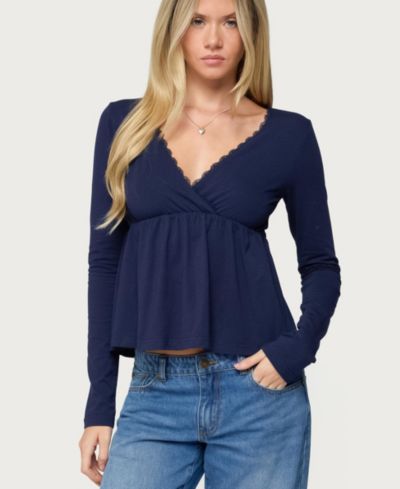 Edikted Women's Kenzie Long Sleeve Babydoll Top
